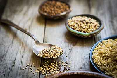 quinoa on spoon